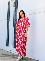 Printed Side Slits Maxi Dress