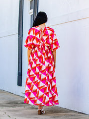 Printed Side Slits Maxi Dress