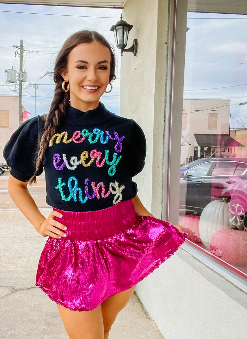Black "Merry Everything" Sweater 