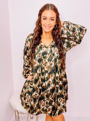 Olive Combo Mini Dress