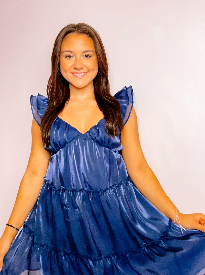 Organza Tiered Mini Dress