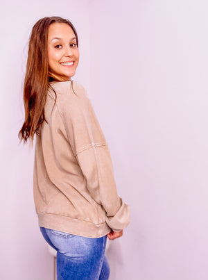 Brown Peace Mineral Washed Sweatshirt