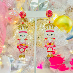 Pink Nutcracker Earrings