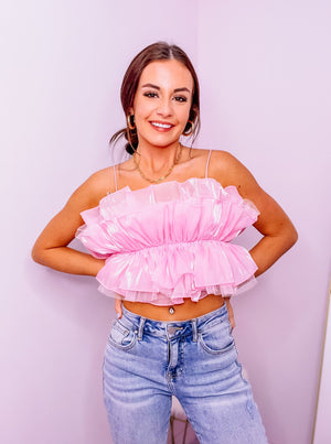 Pink Organza Cami Top