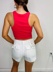 Racerback Ribbed Crop Top