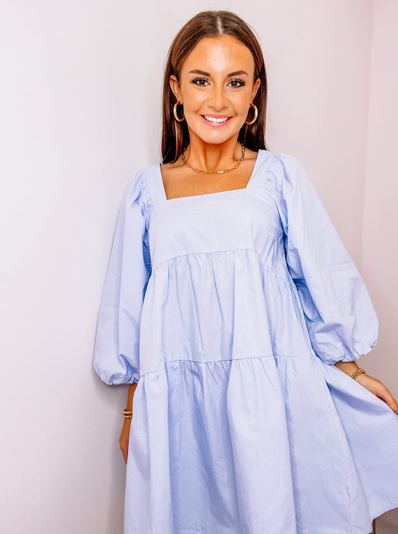 Sky Blue Babydoll Dress