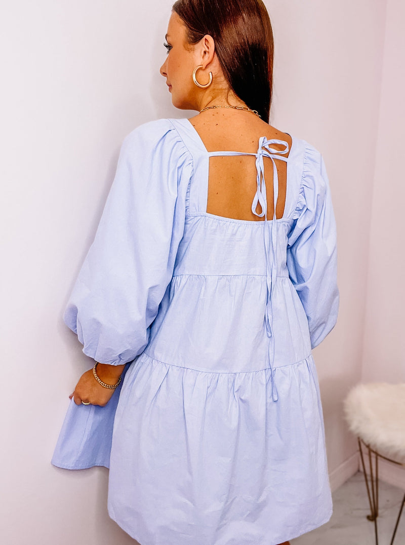 Sky Blue Babydoll Dress