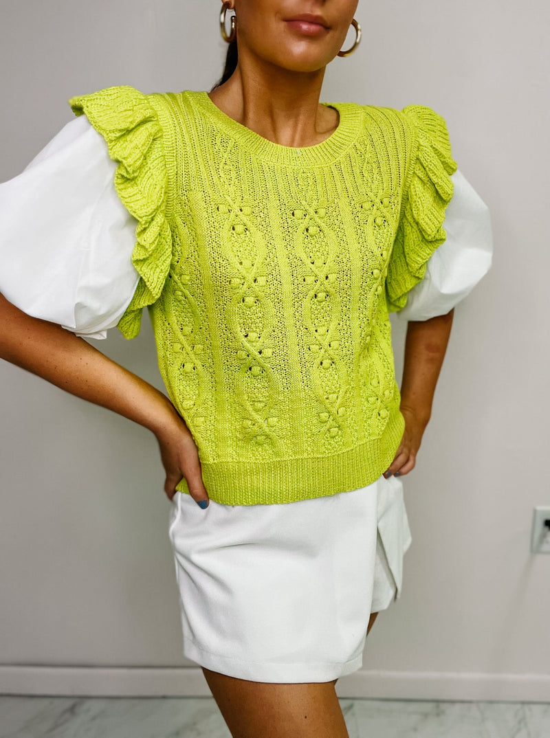 White Knit Wrapped Skort