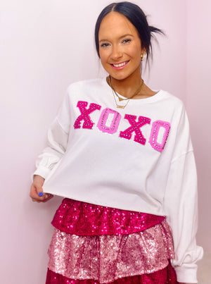 XOXO Cropped Sweatshirt