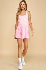 Motion Fitted Tank and Pleated Skirt Dress