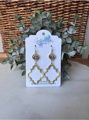 Avery (gold with iridescent stone) Earrings