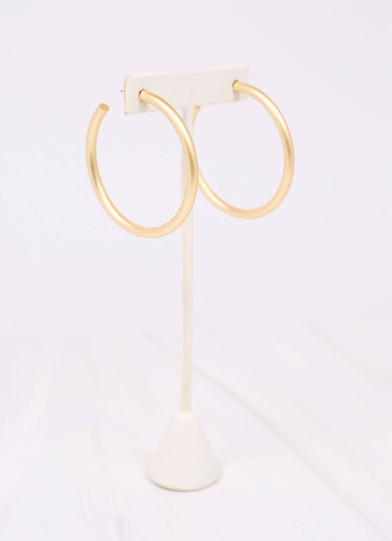 Arden Satin Hoop Earring MATTE GOLD
