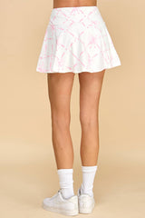 Motion Ribbon Print Bow Detail Athleisure Skirt