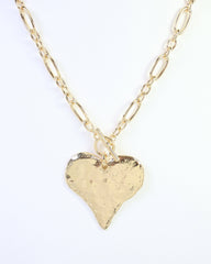 Jovie Heart Pendant Toggle Necklace Gold