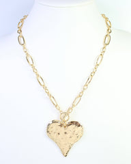 Jovie Heart Pendant Toggle Necklace Gold