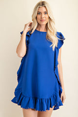 Royal Ruffle Mini Dress