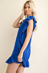 Royal Ruffle Mini Dress