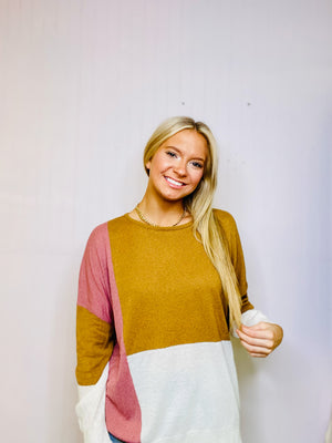 Color Block Lightweight Sweater