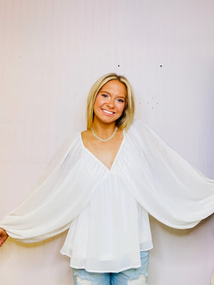 IVORY BATWING BLOUSE