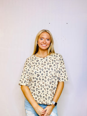 Leopard Knit Top
