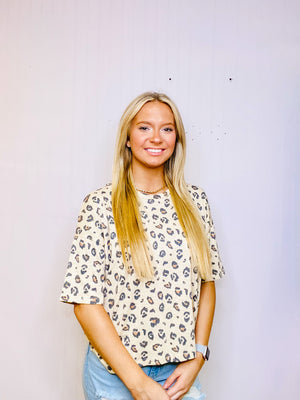 Leopard Knit Top