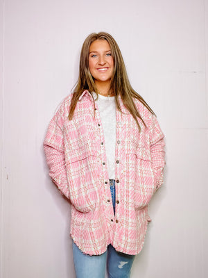 Pretty in Pink Tweed Shacket