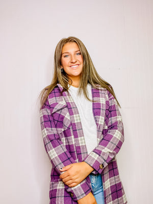 Purple Plaid Shacket