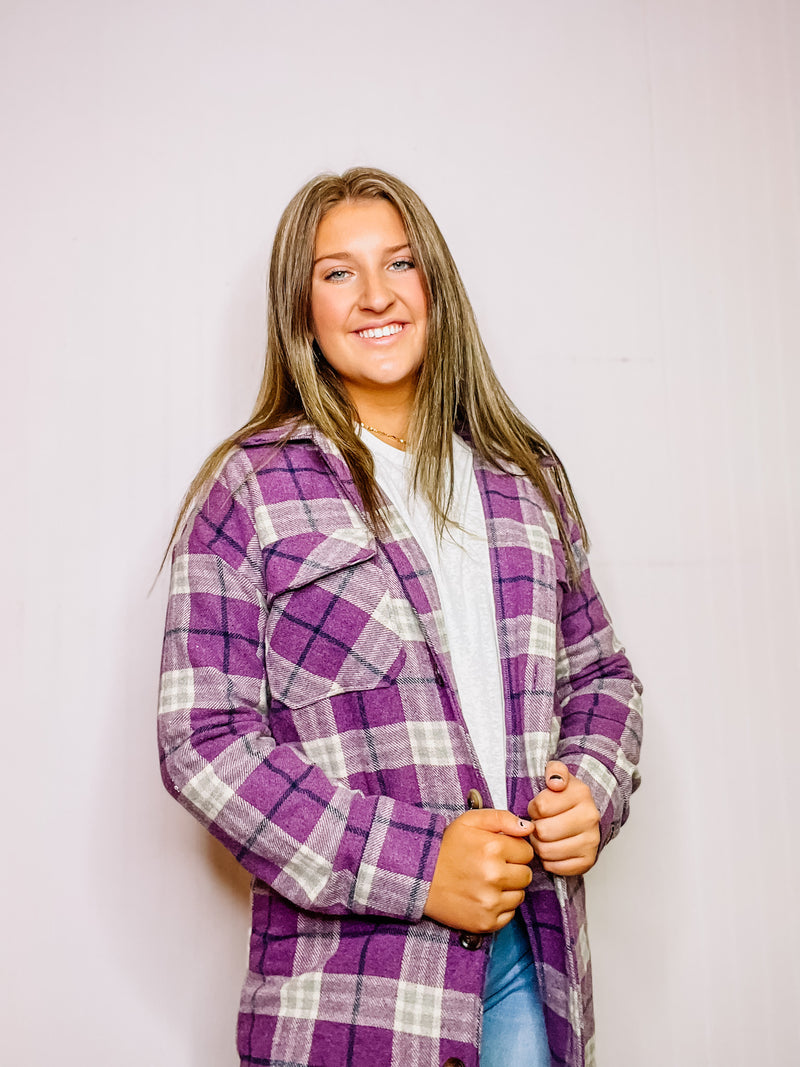 Purple Plaid Shacket