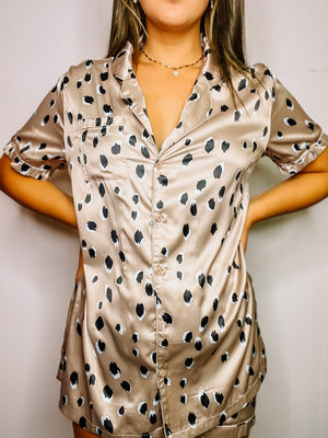 Taupe Animal Print Lounge Set