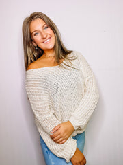 Loose Knit V Neck Sweater