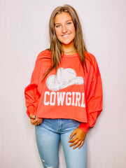 Cowgirl Embellished Print Sweatshirt