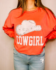 Cowgirl Embellished Print Sweatshirt