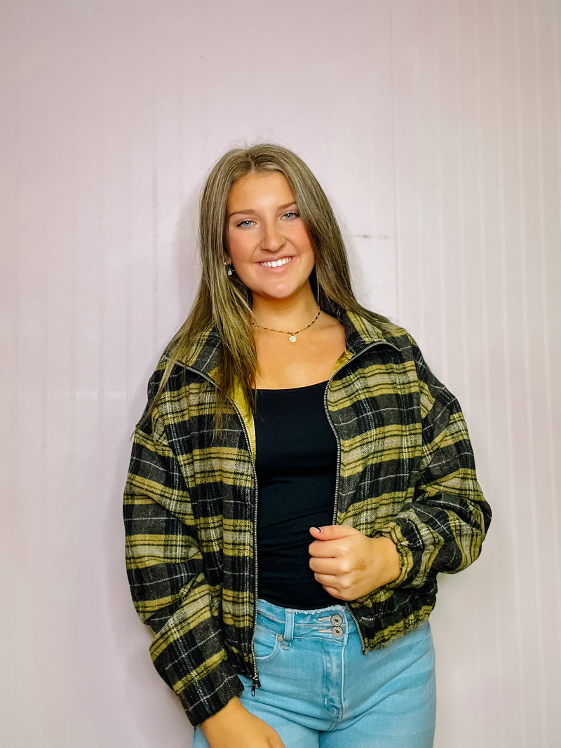 Urban Life Plaid Bomber Jacket