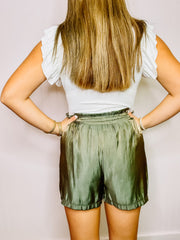 Olive High Waisted Shorts