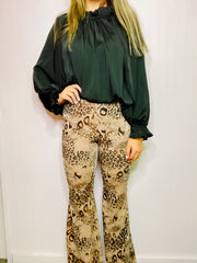 Velvet Animal Flare Pants