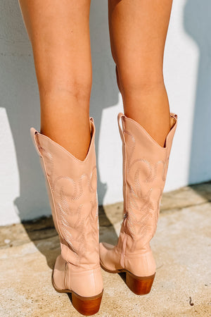 Beige or Pink Cowboy Boots