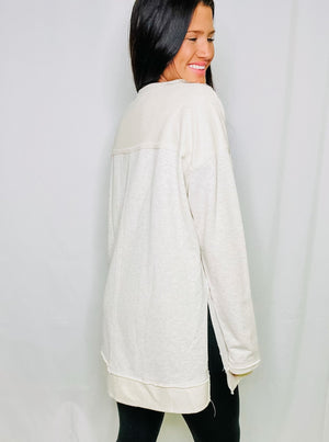 Oatmeal Tunic Pullover