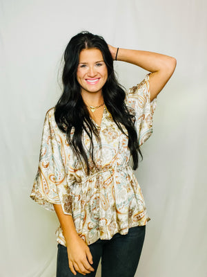 Paisley Kimono Blouse