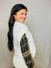 Ivory Cable Knit Sweater Vest