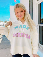 Ivory "Made In America" Sweatshirt.