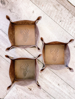 Deer Embossed Leather Tray