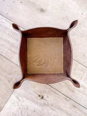 Eagle Embossed Leather Tray