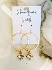 Large Hoops with Stone ShannAgains Earrings