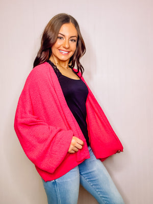 Cropped Hot Pink Cardigan