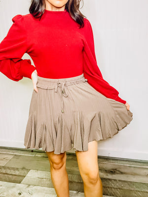 Brown Godet Skort