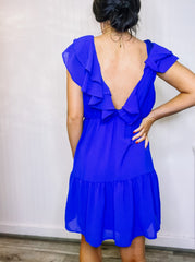 Neon Royal Ruffle Dress