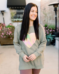 Tie Dye Heart Sweatshirt