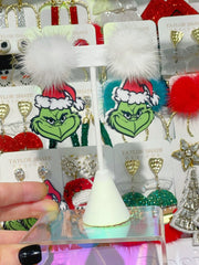 The Grinch Puff Earrings