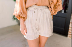 Champagne High Waisted Shorts